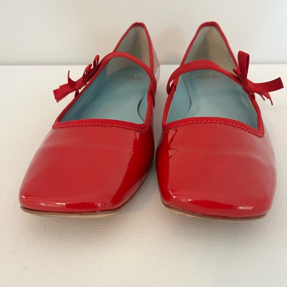 Frances Valentine Jude Red Patent Leather Women's Shoes with Bow Detail - Picture 3 of 7